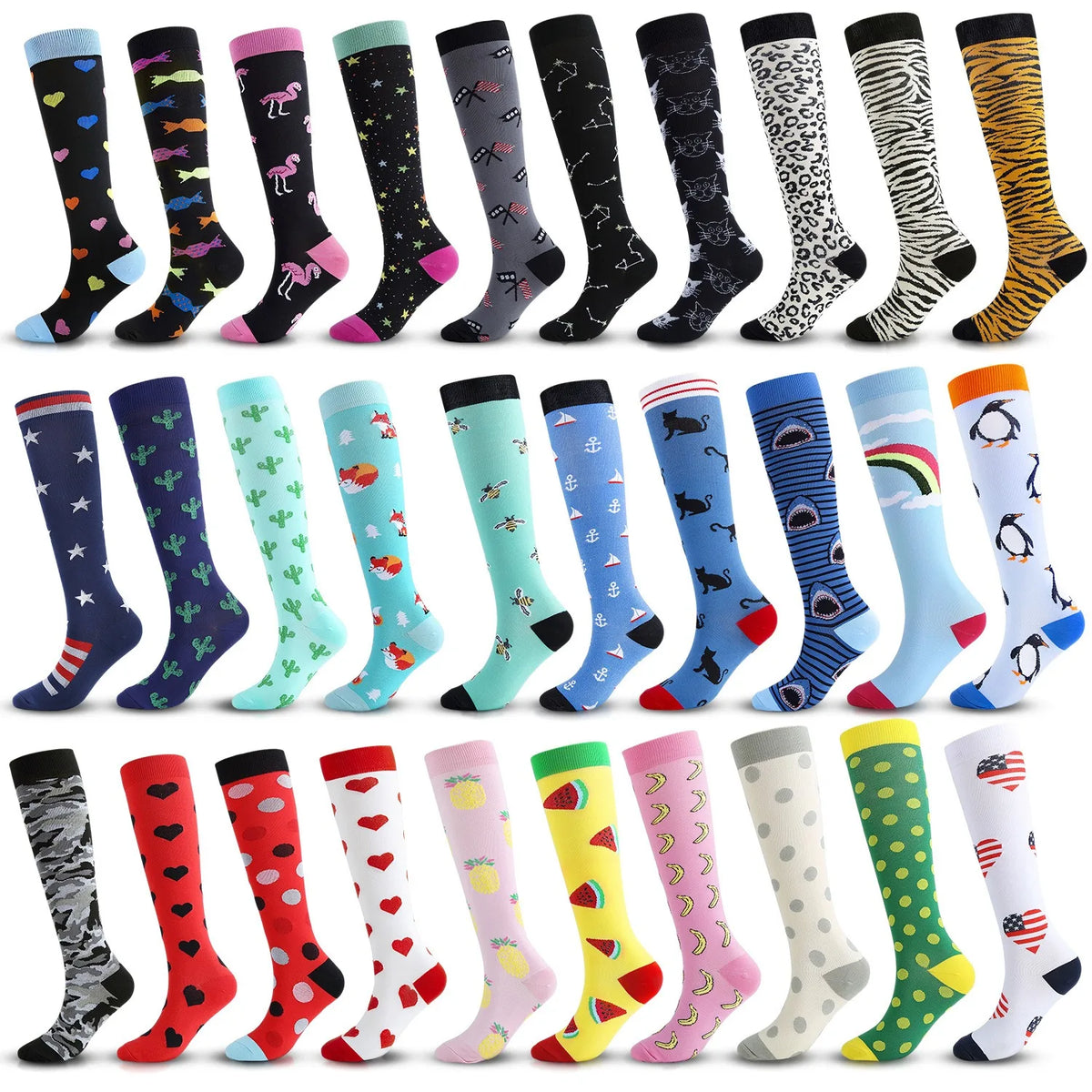 PRINTED COMPRESSION SOCKS