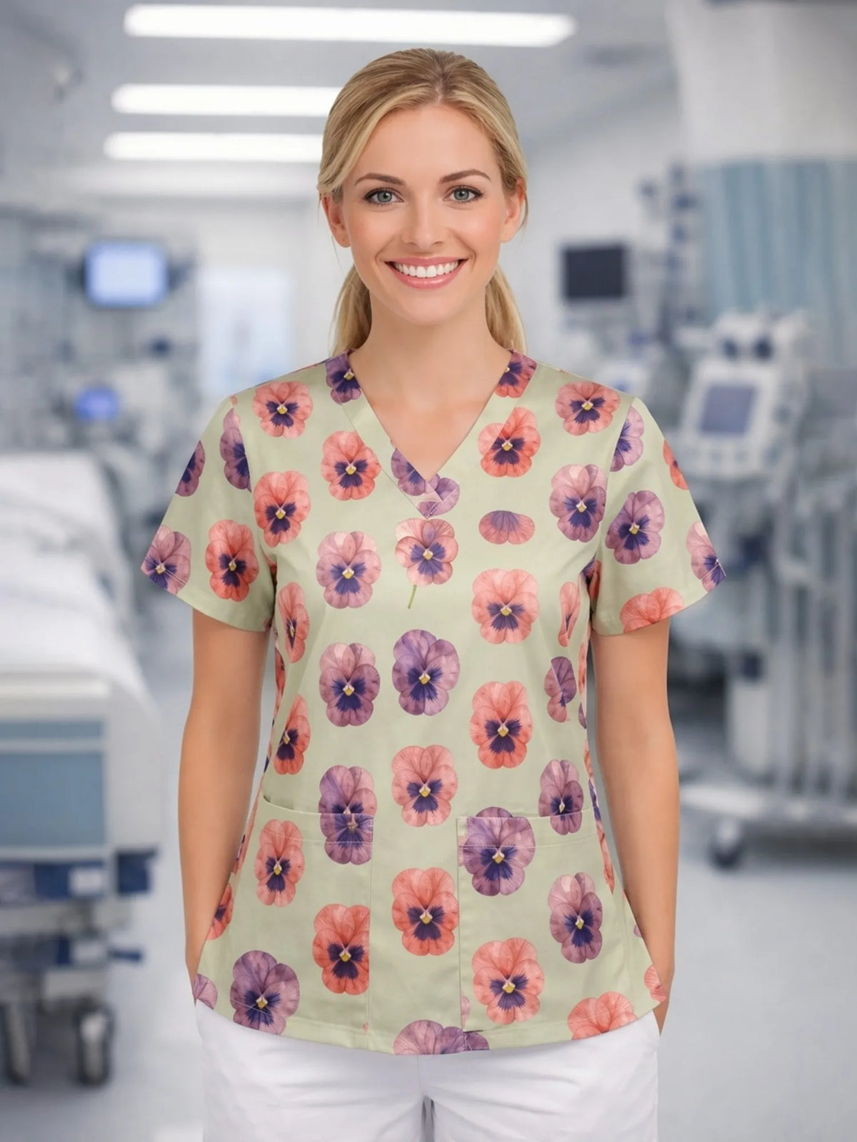 LOVELY V NECK SCRUB TOP