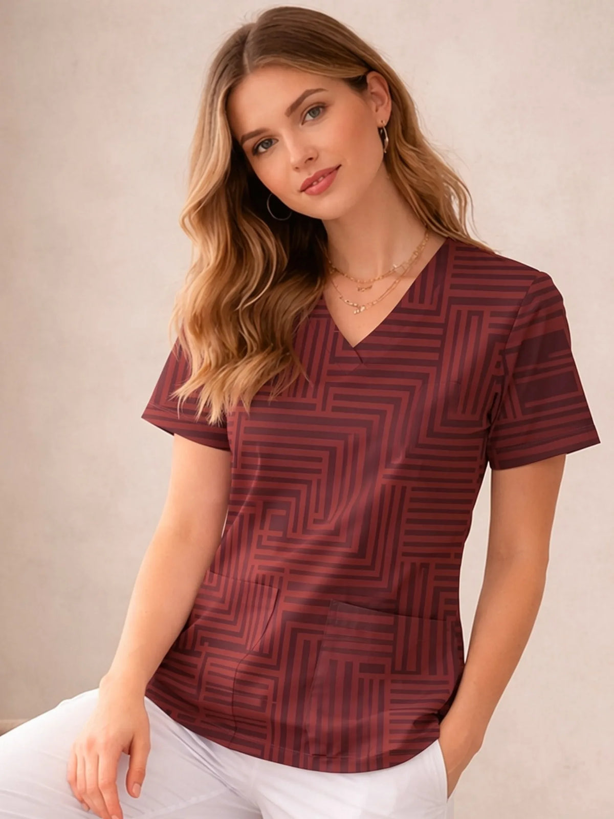 V NECK SCRUB TOPS