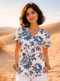 V-NECK PRINTS TOP