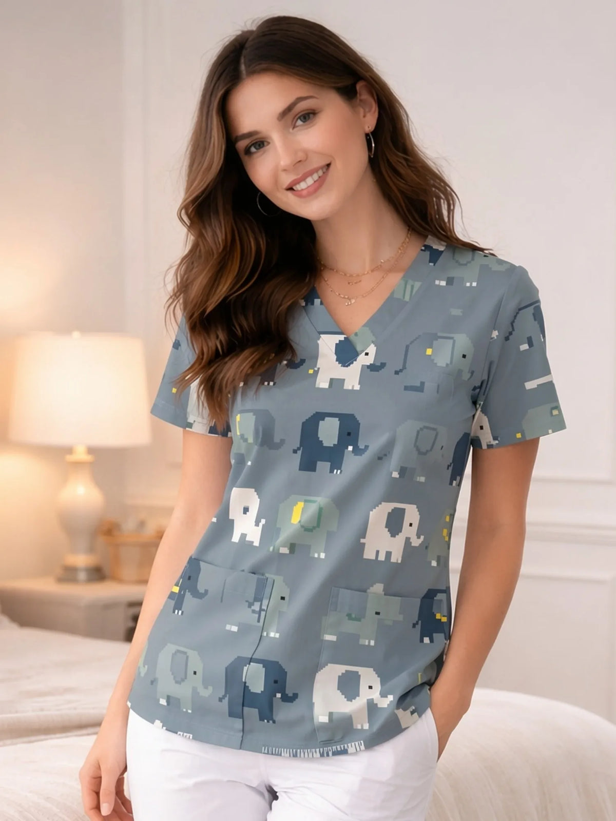 V NECK SCRUB TOPS