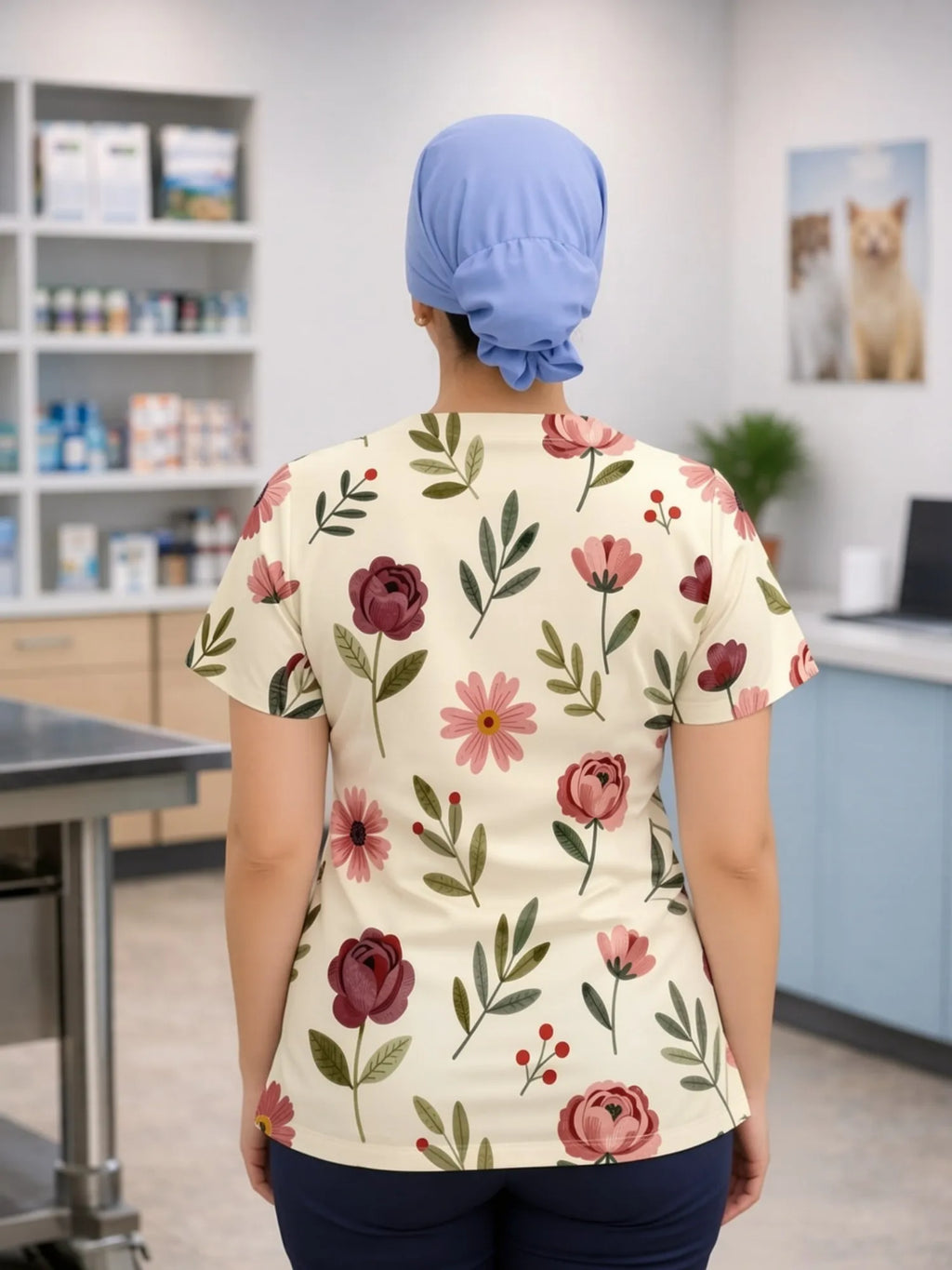 V NECK SCRUB TOP