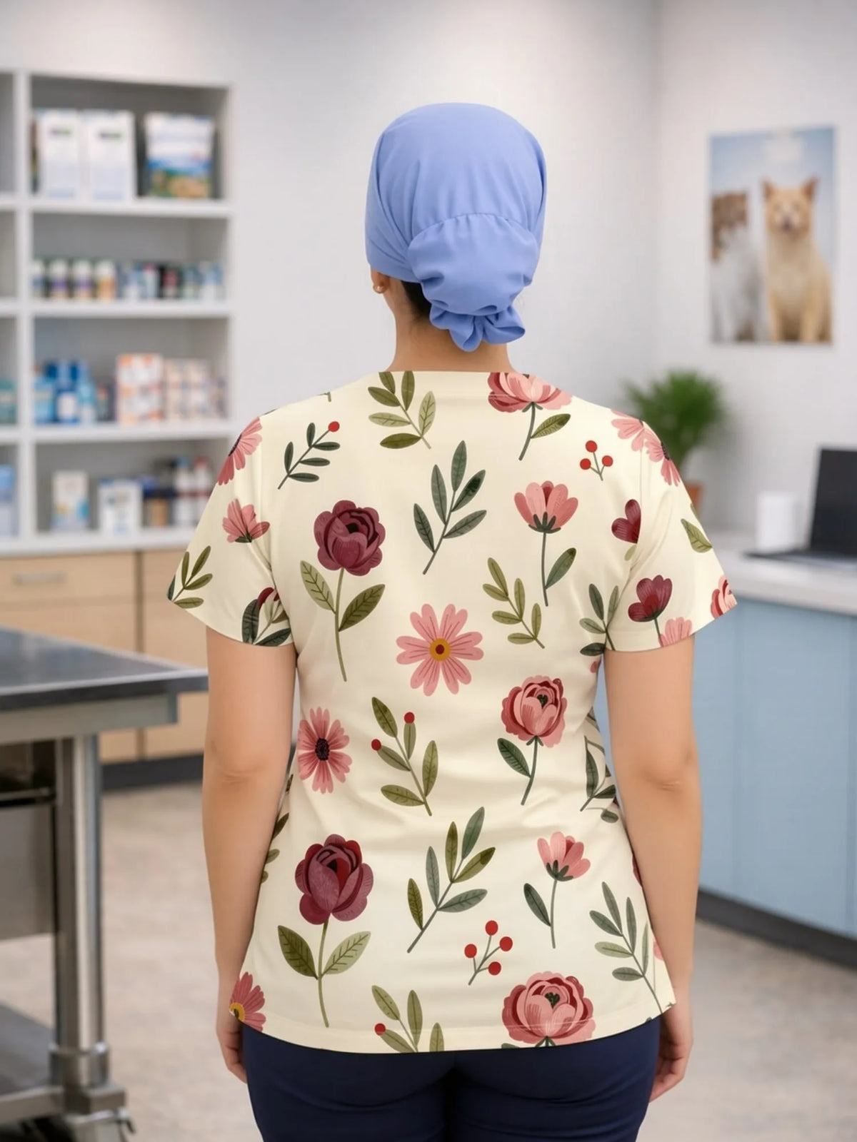 V NECK SCRUB TOP
