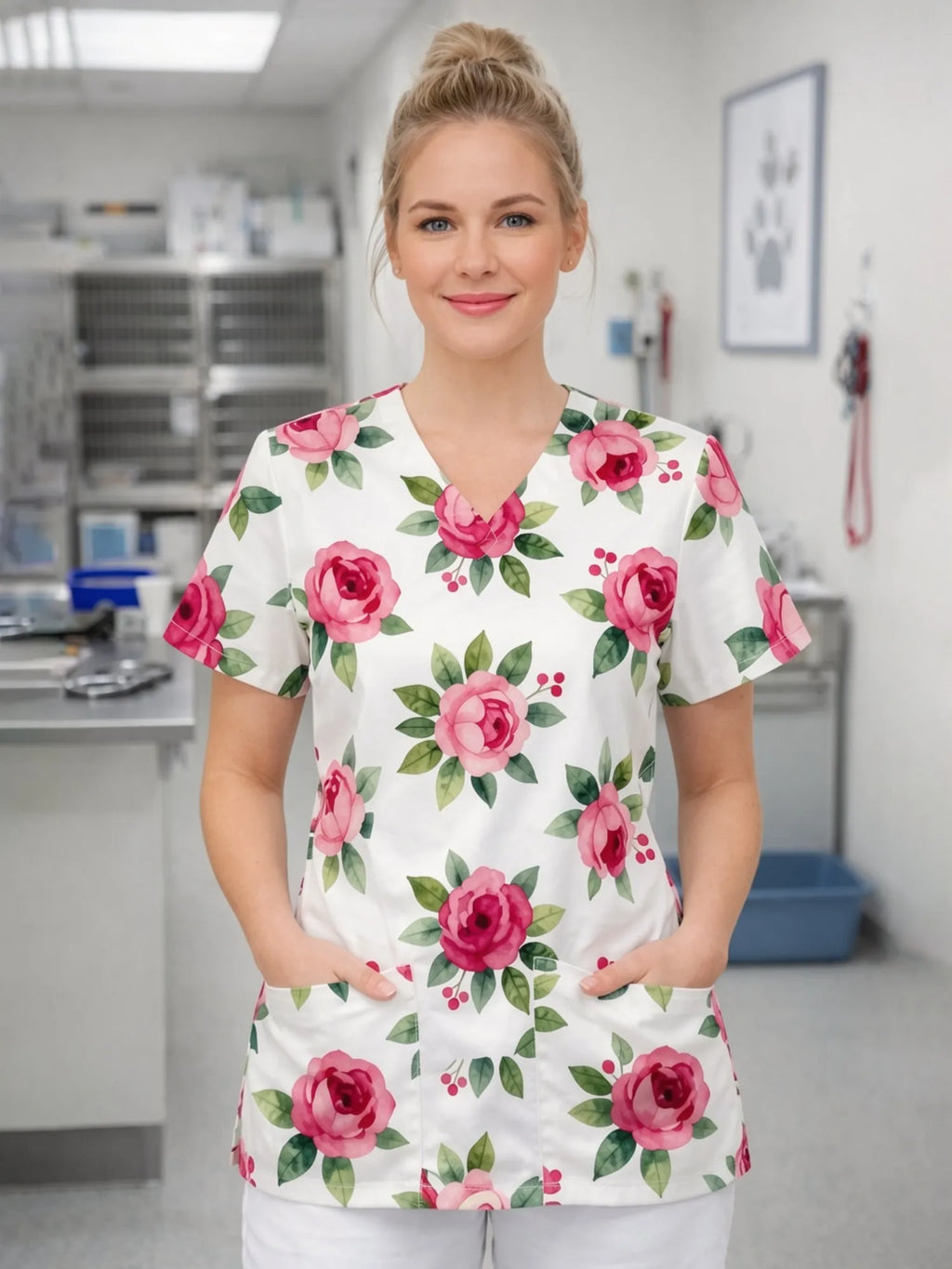 LOVELY V NECK SCRUB TOP