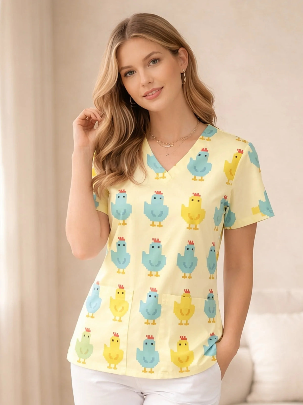 V NECK SCRUB TOPS