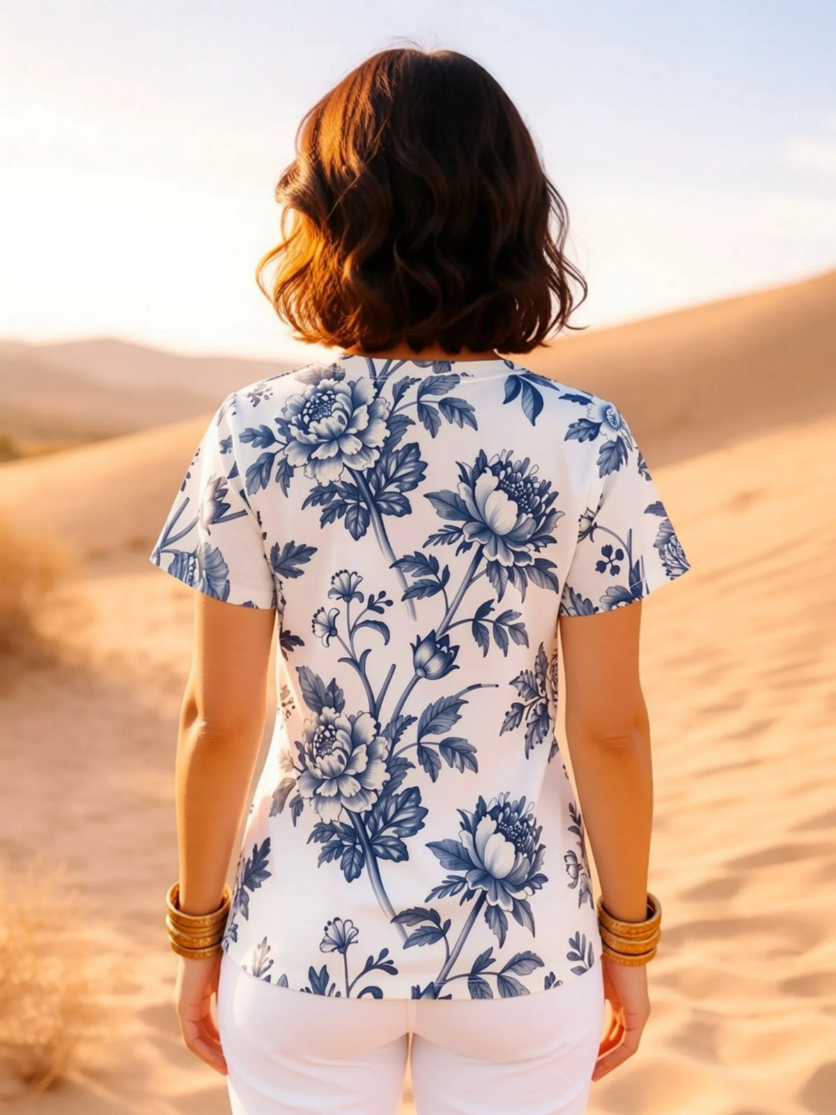 V-NECK PRINTS TOP
