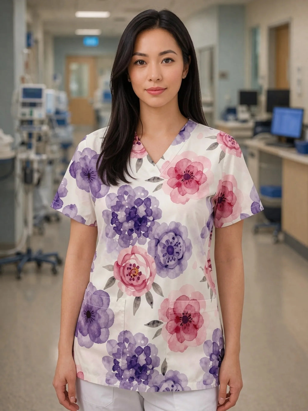 LOVELY V NECK SCRUB TOP