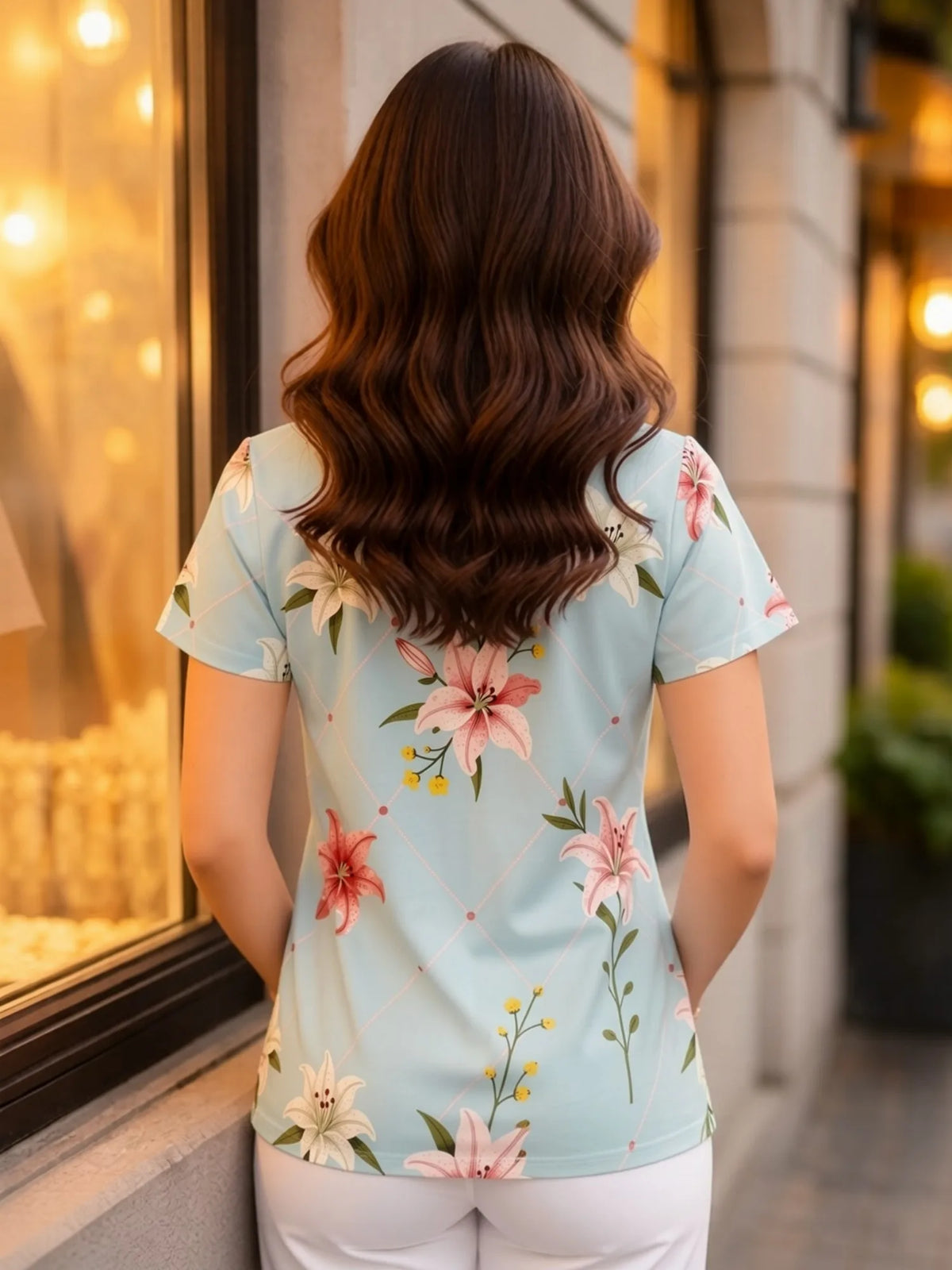 FLORAL V-NECK