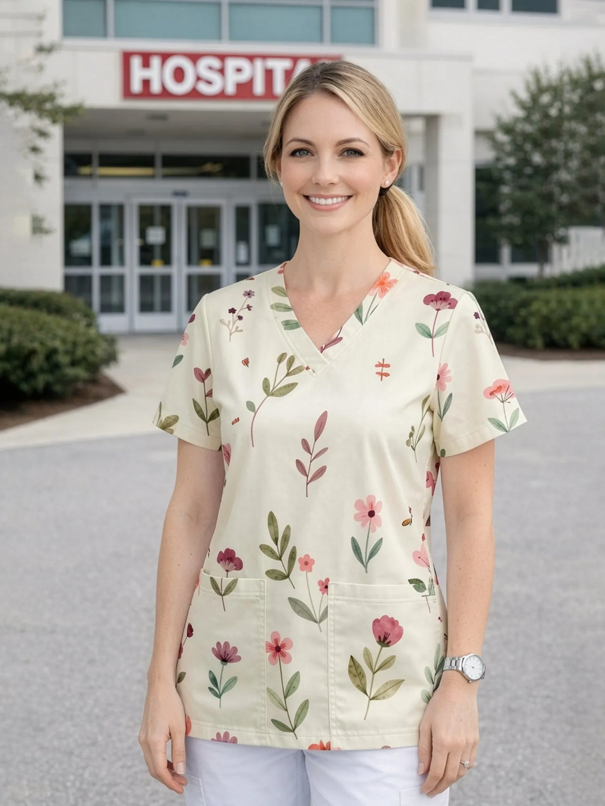 LOVELY V NECK SCRUB TOP