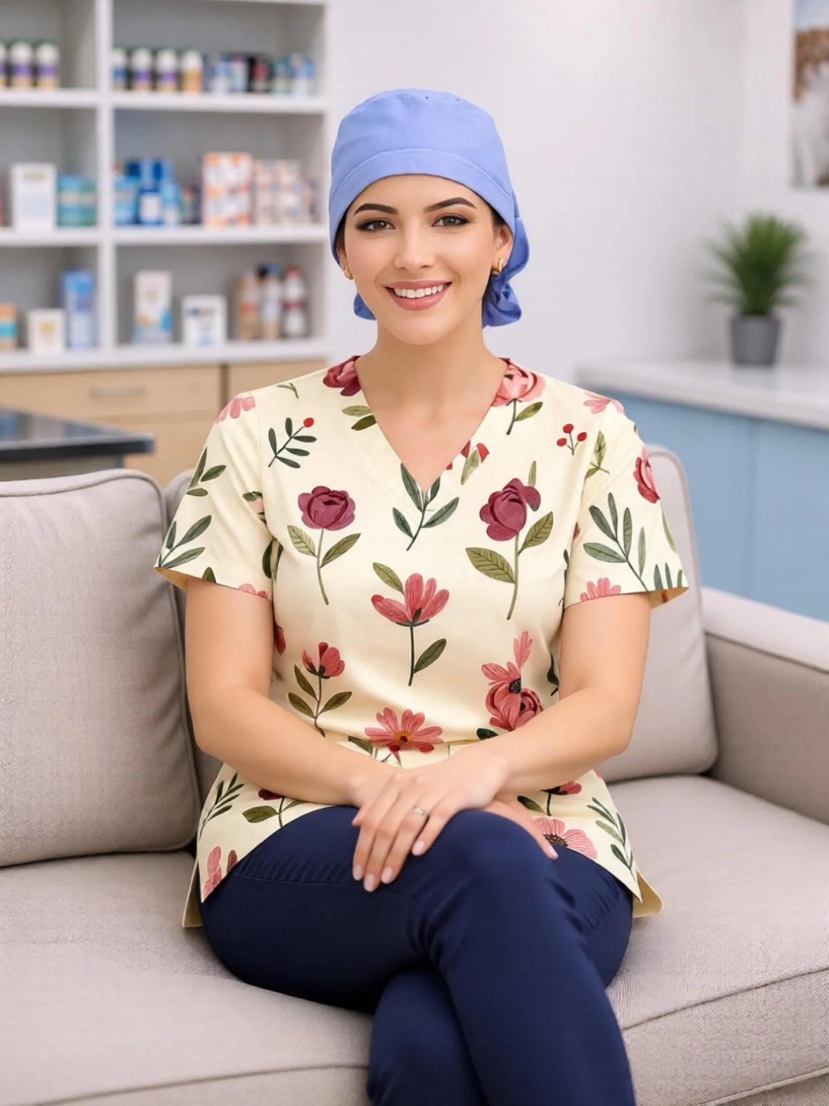 V NECK SCRUB TOP