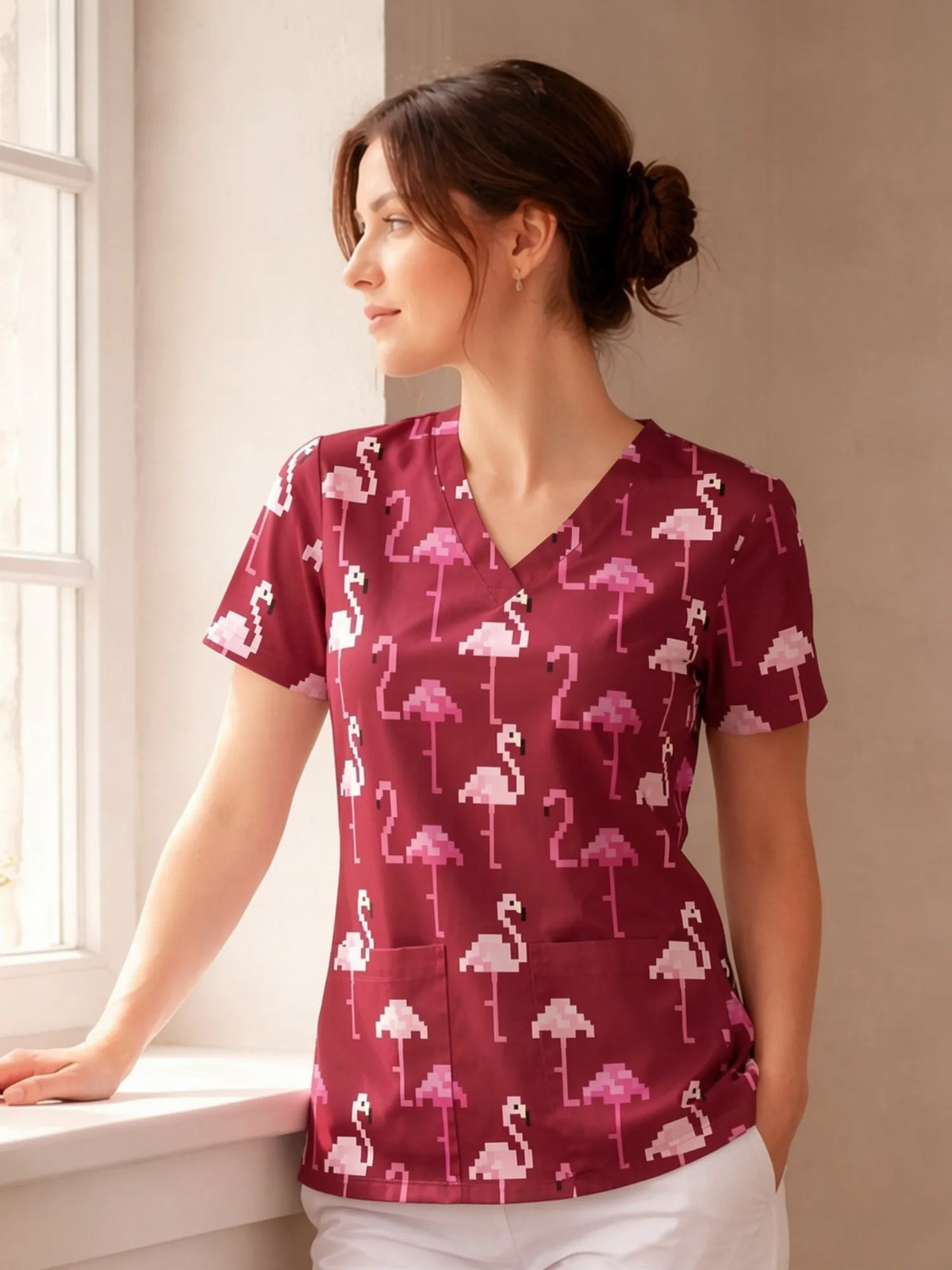 V NECK SCRUB TOPS