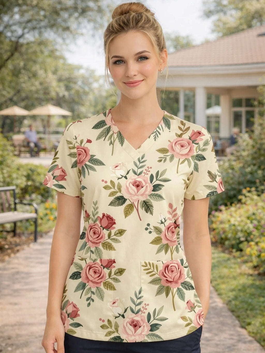V NECK SCRUB TOP