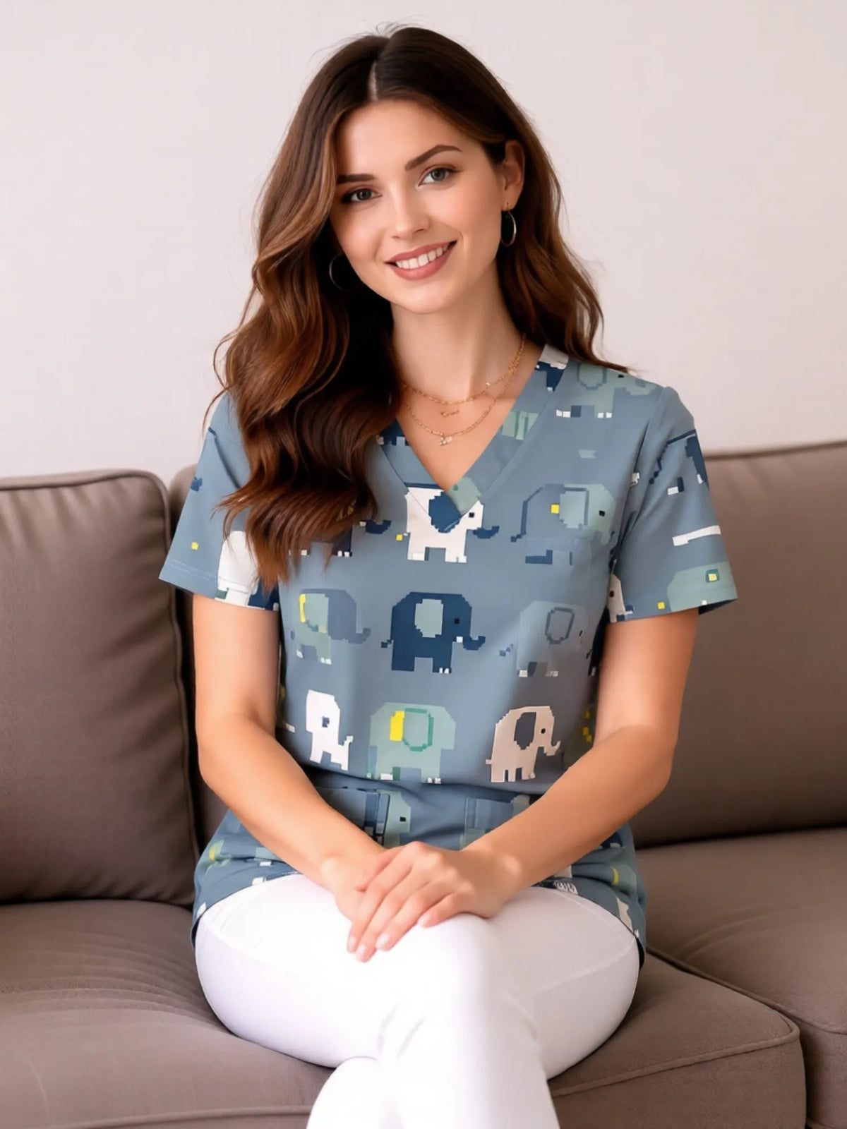 V NECK SCRUB TOPS