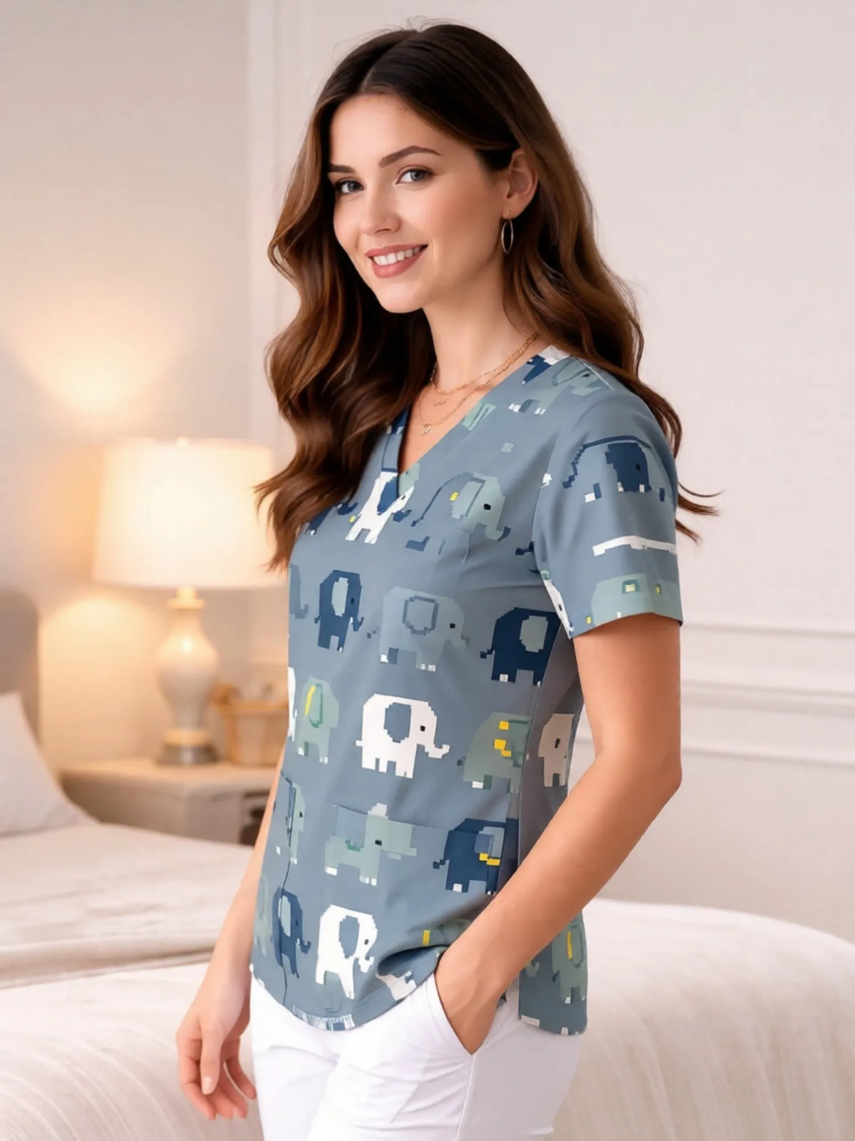 V NECK SCRUB TOPS