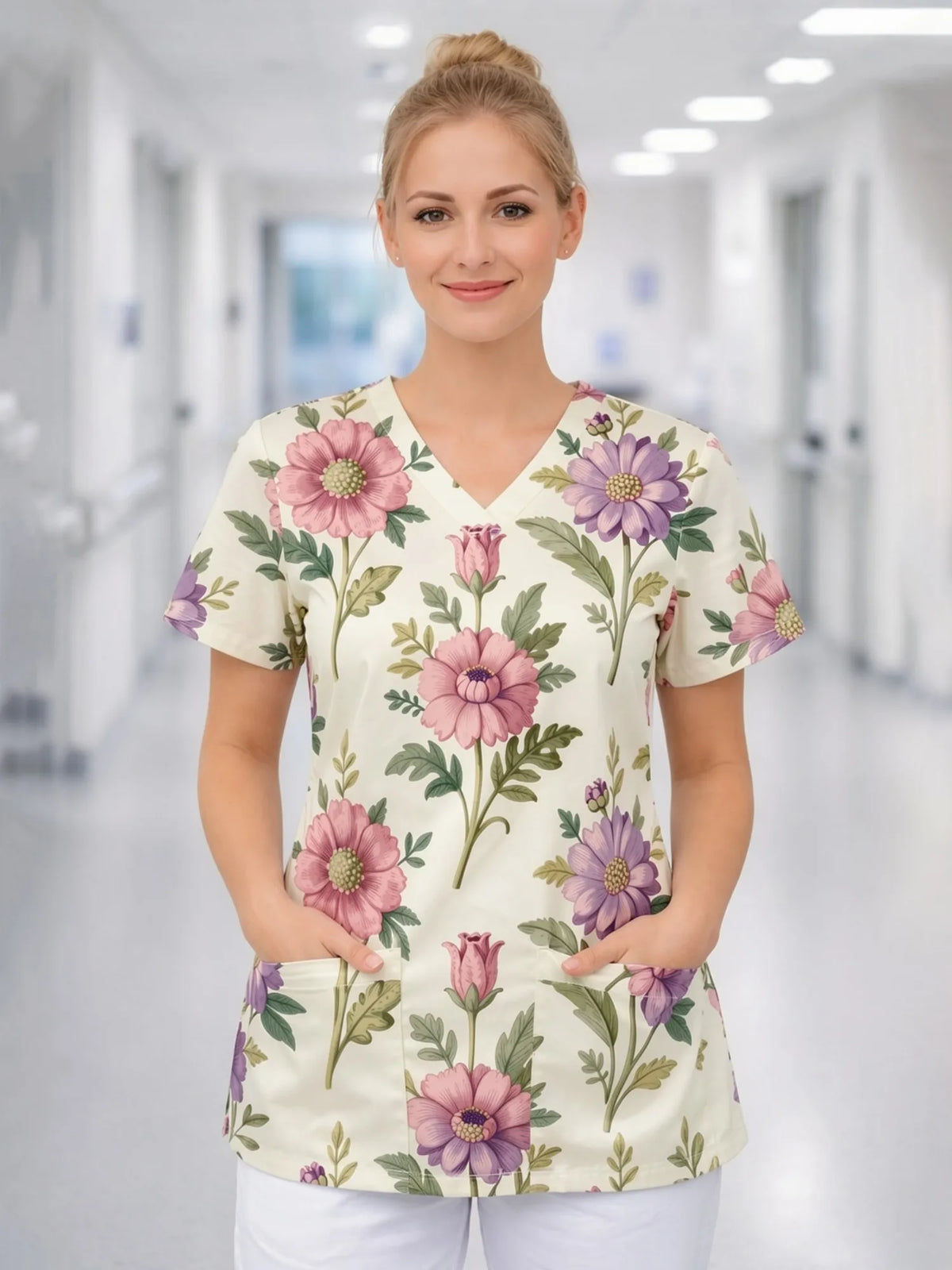 V NECK SCRUB TOPS